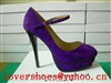 YSL peep toe pump with purple suede